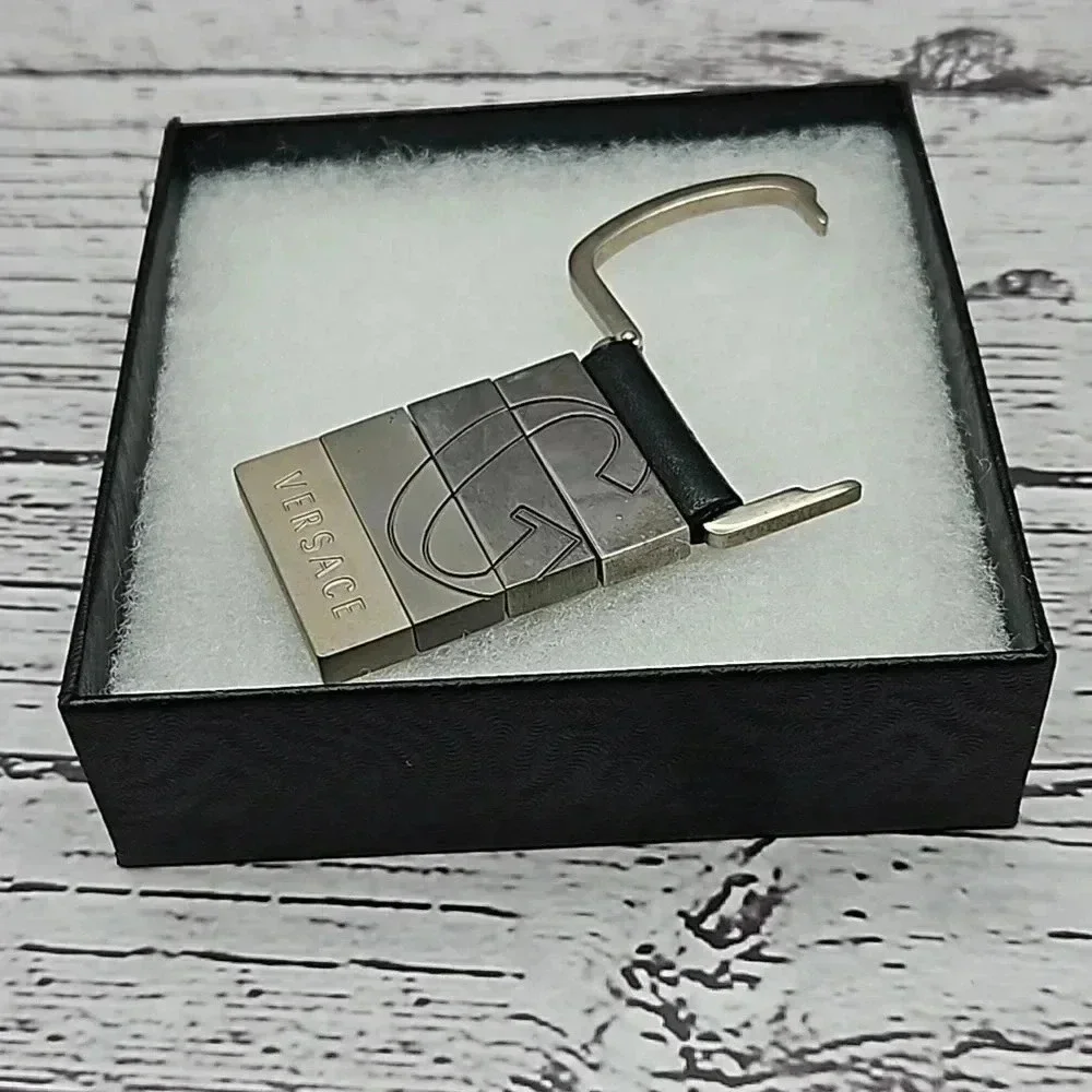 Versace Leather and Metal Keychain